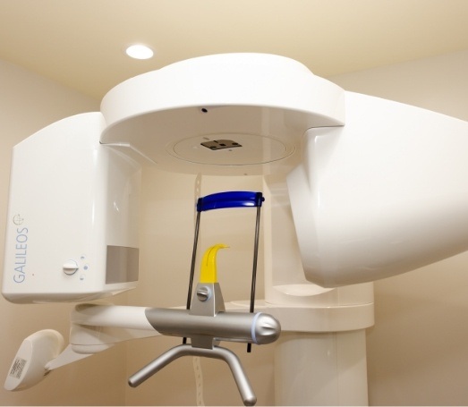 Advanced dental scanner against white wall