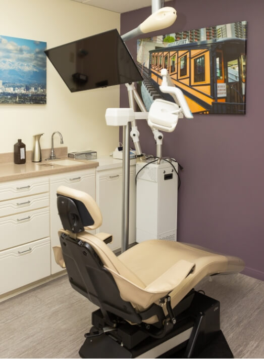 Dental exam room with advanced dental technology in Los Angeles