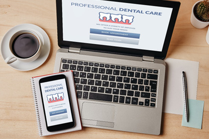 Laptop computer with dental insurance information 