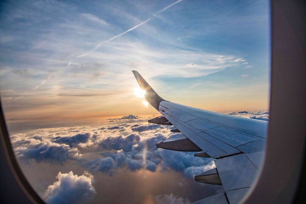 View outside of an airplane window